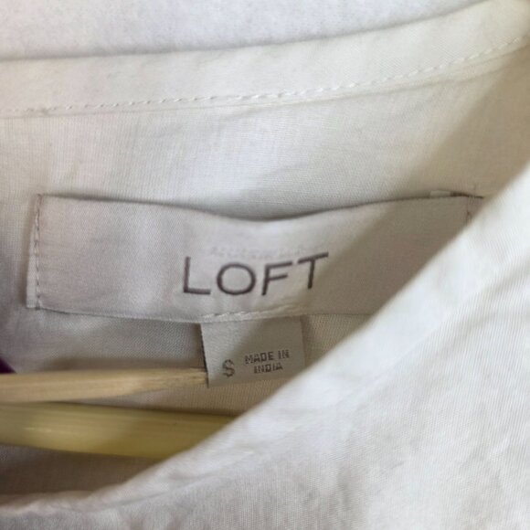 Loft Embroidered Peasant Shift Dress Small Guilded Garden Cotton - Picture 3 of 12